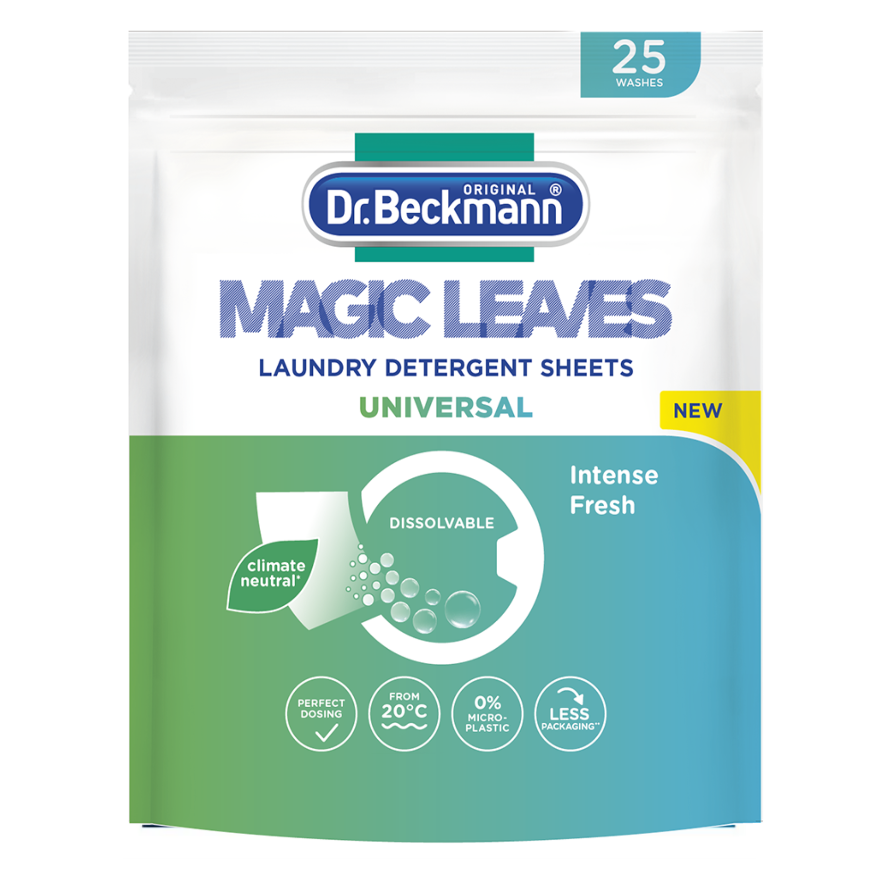 DR. BECKMANN MAGIC LEAVES Laundry Detergent Universal 25 SHEETS/PACK